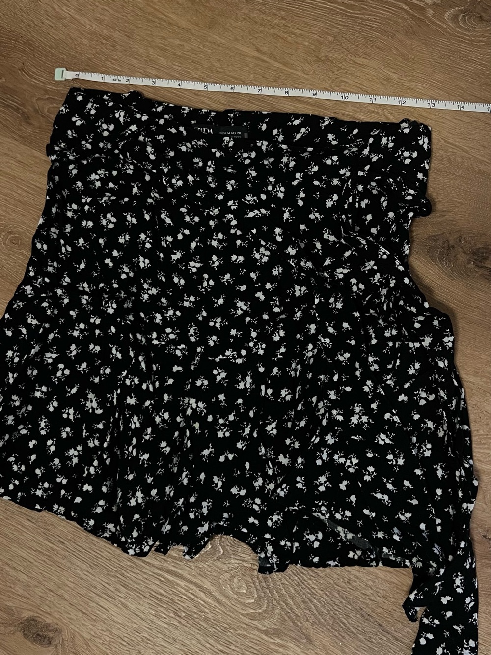 Zara Black Floral Smocked Waist Shorts